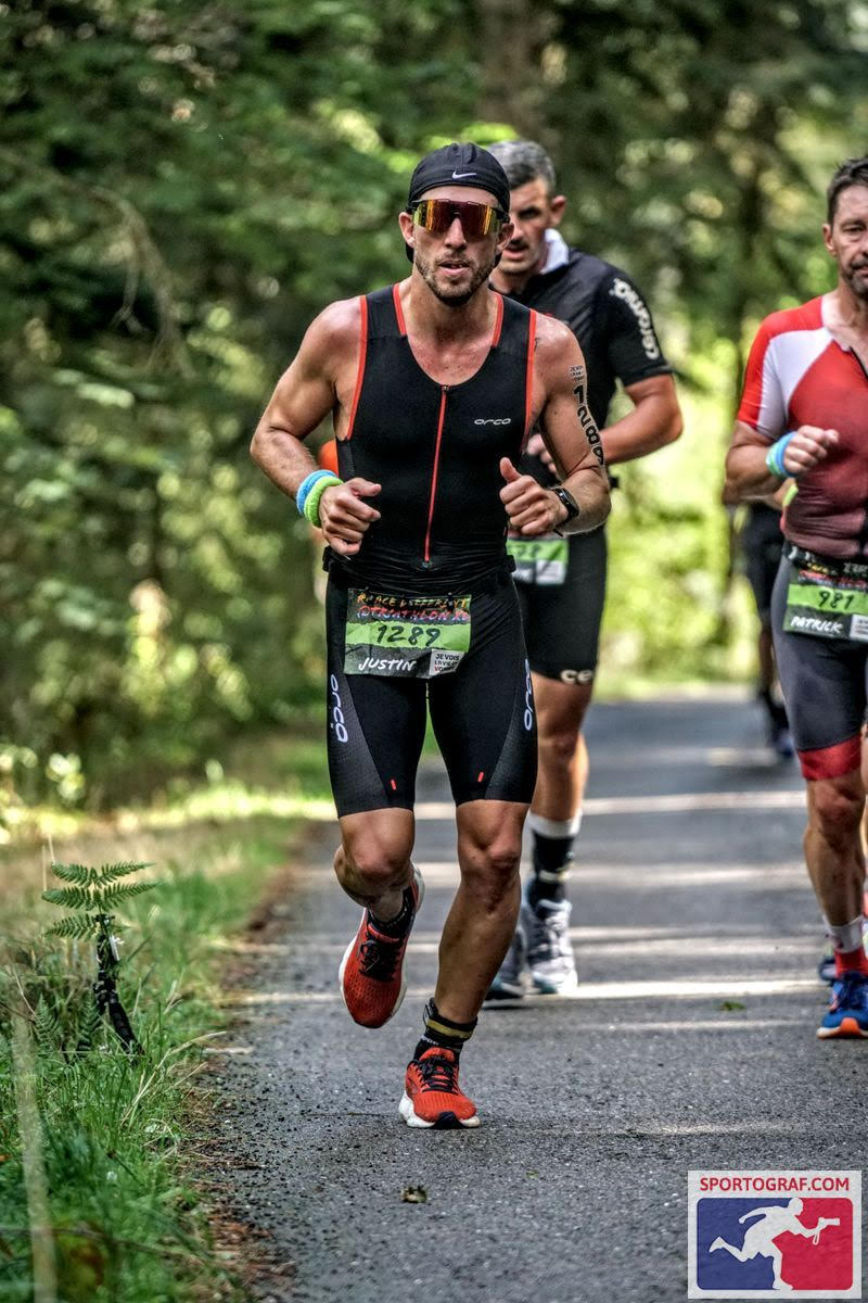 Justin en compétaition running triathlon