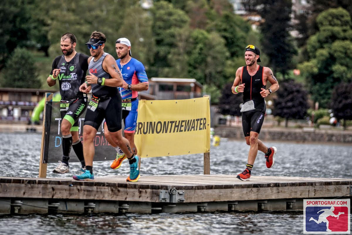 Justin en compétition triathlon