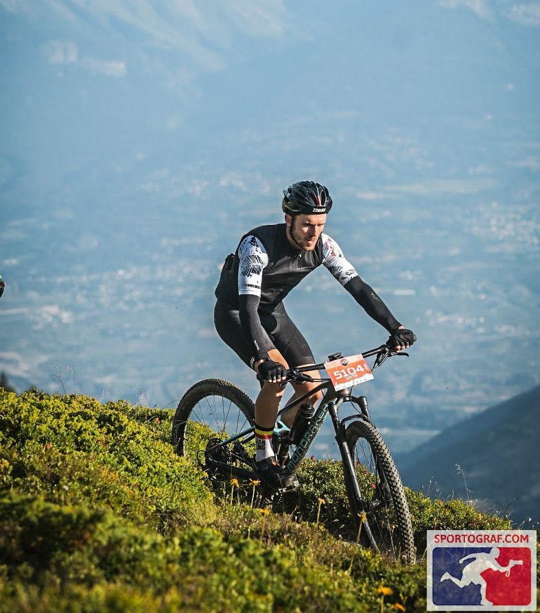 Justin en compétition VTT